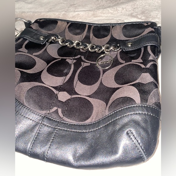 Coach Signature Canvas and Leather Black and Brown Crossbody shoulder Bag - Picture 10 of 10